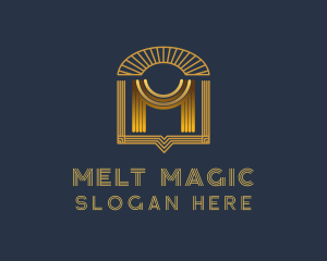 Geometric Art Deco Drapes logo design