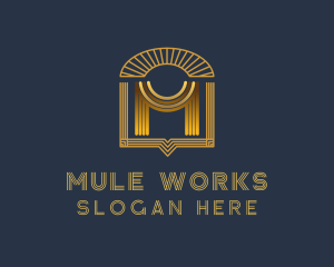 Geometric Art Deco Drapes logo design