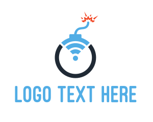 Tech - Blue Signal Bomb logo design