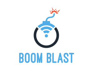 Explosive - Blue Signal Bomb logo design