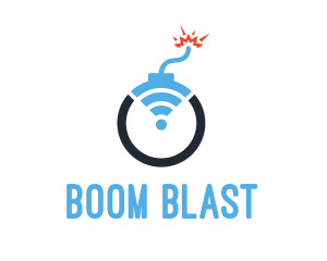 Blue Signal Bomb  logo design