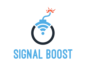 Blue Signal Bomb  logo design