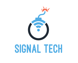 Signal - Blue Signal Bomb logo design