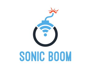 Blue Signal Bomb  logo design