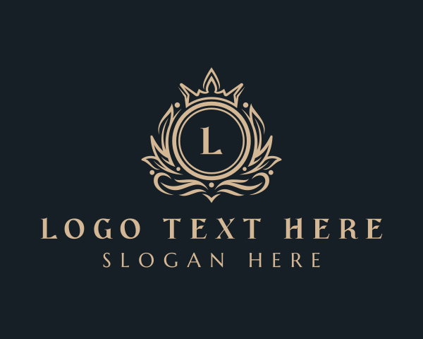 High End - Royalty Crown Shield logo design