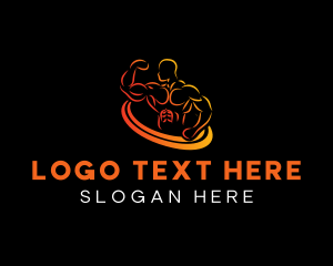 Strongman - Bodybuilder Muscle Fitness logo design