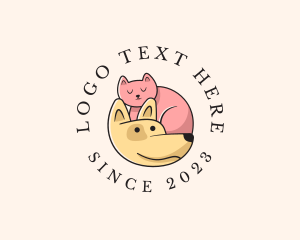 Cartoon - Pet Animal Kitten Dog logo design