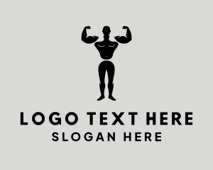 Trainer - Male Muscular Body logo design