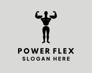 Male Muscular Body logo design