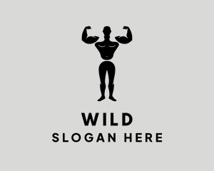 Trainer - Male Muscular Body logo design