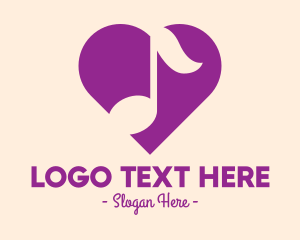 Music Tutorial - Purple Heart Note logo design