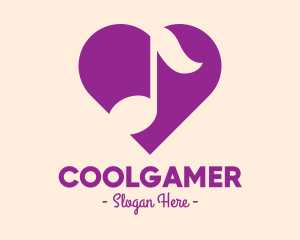 Song Book - Purple Heart Note logo design