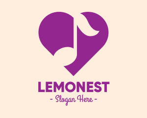 Musical - Purple Heart Note logo design