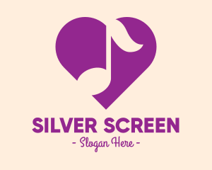 Music Show - Purple Heart Note logo design