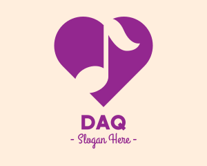 Purple Heart Note logo design
