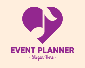 Note - Purple Heart Note logo design