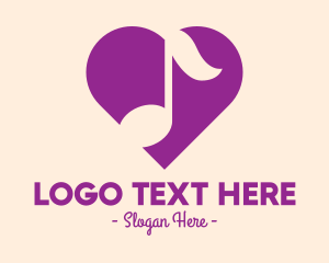 Note - Purple Heart Note logo design