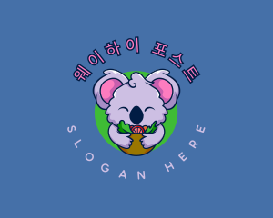 Cute Koala Salad logo design