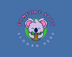 Cute Koala Salad logo design