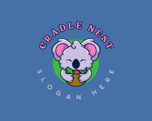 Cute Koala Salad logo design