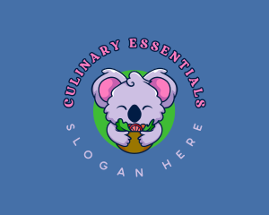 Cute Koala Salad logo design