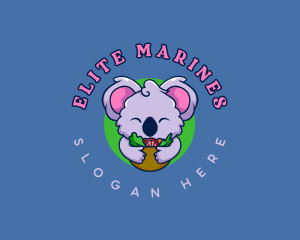 Cute Koala Salad logo design