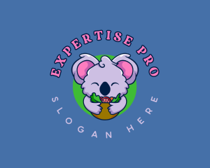 Cute Koala Salad logo design