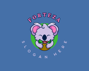 Cute Koala Salad logo design