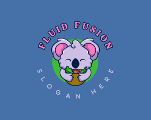 Cute Koala Salad logo design