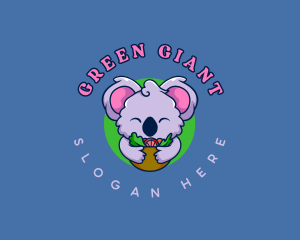 Cute Koala Salad logo design