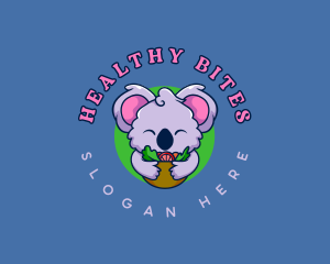 Cute Koala Salad logo design