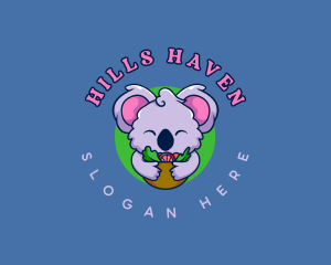 Cute Koala Salad logo design