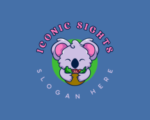 Cute Koala Salad logo design