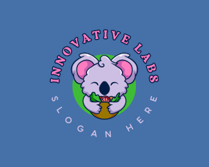 Cute Koala Salad logo design