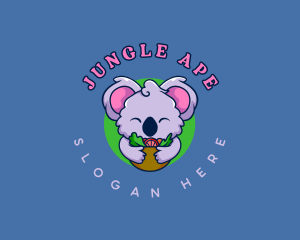 Cute Koala Salad logo design