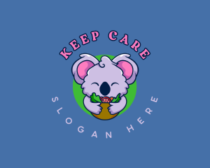 Cute Koala Salad logo design