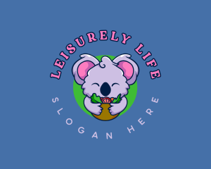 Cute Koala Salad logo design