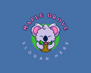 Cute Koala Salad logo design