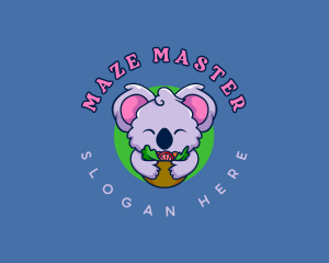 Cute Koala Salad logo design