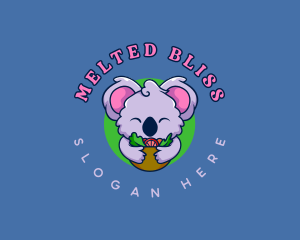 Cute Koala Salad logo design