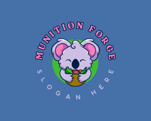 Cute Koala Salad logo design