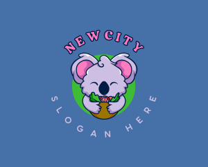 Cute Koala Salad logo design