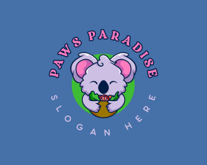 Cute Koala Salad logo design