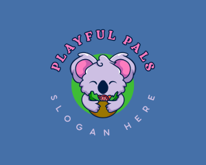 Cute Koala Salad logo design