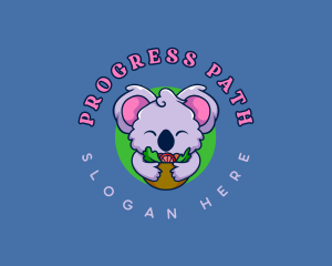 Cute Koala Salad logo design