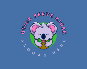 Cute Koala Salad logo design