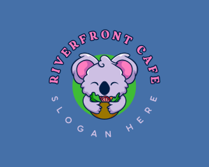 Cute Koala Salad logo design