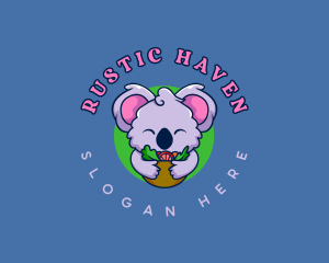 Cute Koala Salad logo design