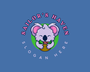 Cute Koala Salad logo design