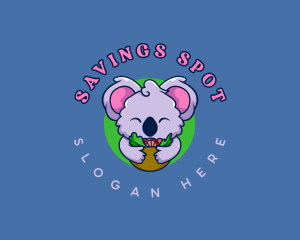 Cute Koala Salad logo design